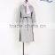 2017 new fashion women wool coat drawstring belt V neck double-face wool