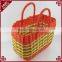 100% handcrafted shopping used hand basket plastic woven basket