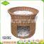 Custom comfortable nature large handmade 2 layer round willow wicker dog bed