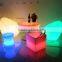 Outdoor and Indoor Plastic Rechargeable Illuminated LED Bar Counter / Moden Waterproof Led Stool