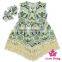 48BQA142 Lovebaby FAUX SUEDE Fabric Printed Pattern Girls Dress With Bow Headband Baby Girls Fancy Dress Picture