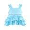2017 Summer Pictures of Latest Girl Pink and Blue Ruffle Gowns Designs for Newborn Baby