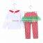 2015 Christmas Santa Cotton Little Girls Boutique Remake Clothing Sets