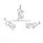 Stainless Steel Cut Out Pendants Cat Animal Silver Tone