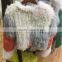 YRFUR Factory YR996 Designer Lady Rabbit and Lamb Block color Hand Knit Fur Garment