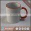 11oz blank sublimation rim+handle color ceramic mugs