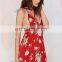 china OEM sexy flower girl dress patterns red girls floral print dress