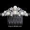 New Flower Bridal Wedding Hair Comb Silver Plated Crystal Hair Accessory