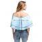 Patchwork Ruffles Short Sleeve Sexy 2020 Summer For Women Shirt Clothing Casual