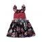 2019 summer girls red floral dress summer girl sleeveless bandage dress free ship