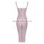 Summer dress dropship 2016 new beige red strap sey bodycon celebrity party pencil women bandage Dress Bandage Bodycon Women Wear