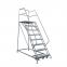Supermarket climbing car mobile goods elevator platform ladder warehouse shelf ladder folding manual steel factory goods elevator