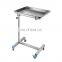 Hospital Operation Instrument Tray Adjustable Lifting Stainless Steel Mayo Table