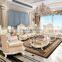 Wooden Structure European Style Living Room Sofa Set Furniture Antique Leather Sofa
