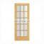 Simple bathroom toilet wood framed glass door french cheap oak solid interior wooden doors