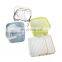 kitchen bath toy organizer metal wire mesh fruit storage basket with wooden handle