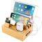 Bamboo Charging Station Dock for 4/5 / 6 Ports USB Charger Desktop Docking Station Organizer for Cellphone Smart Watch Tablet