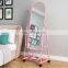 2021 high quality and hot selling home bedroom white black beauty floor standing mirror with Wheels beauty free standing mirror