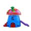 mushroom children outdoor plastic play house with two slides toys
