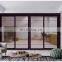 American standard wood color double glass aluminum sliding door and windows