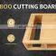 Large Organic Bamboo Cutting Board For Kitchen With 3 Acrylic Trays