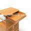 Bamboo wooden  trolley cart cabinet storage trolley with wheels kitchen furniture