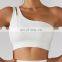 Sports bra plus size gym bra for women top active yoga soft design your own custom logo one shoulder sports bra