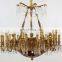 Elegant Copper Luxury Pendant Lights Led Brass Crystal Chandelier For Living Room