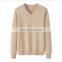 Casual Style Women's 100% Cashmere V-Neck Pullover High Quality Long Sleeves Sweater for Winter OEM Service