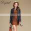 Latest Design Ladies Poncho with Tassel Solid Color Long Sleeves Cashmere Knitted Sweater for Autumn Short Length with Logo Back