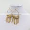 2015 Hot Sale Long Tassel Colorful Beads Fashion Gold Drop Earrings