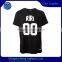 Small Qty Custom O-neck Men Number Printing T-shirt in Black