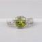 Fahion prong setting square natural stone crystal silver engagement ring