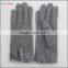 ladies winter warm grey woolen dress fashion hand gloves with fur and button