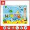 education city games kids silk screen printing wooden magnet fish design Fishing Toys Suppliers