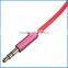 Gold plated colorful 3.5mm aux cable for car,audio video cable