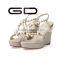 GDSHOE Comfortable Bridal Slingback Sandals Shoes With Beads