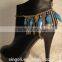 Must have!! Fan fring chains tassel blue bead boot and shoe jewelry