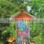 Wholesale Colorful Automatic Hanging Solar Light Bird Feeder With Stainless Steel Plate