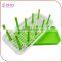 Kitchen Tableware Plastic Rectangle Green Draining Dish Rack for Water Cups and Saucers Holder