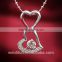 wholesale alibaba 925 silver diamond pendant girlfriend heart pendant necklace