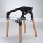 Elegant Plastic Material Solid Beech Wooden Dining Chair with Armrests