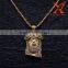 Hip Hop Stainless Steel 316L Male Jewelry 14K Gold Plating Jesus Face Head Pendant                        
                                                Quality Choice