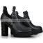 Comfortable Chunky Heel Genuine Leather Pumps Shoes Fancy Elegant Leather Ankle Boots CP6668