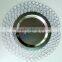 Cheap wedding gold silver colored metal glass beaded charger plates wholesale
