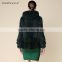 elegant green mink hooded winter coat for women