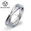 Wholesale !!! Fashion 3 loops ring cooper alloy jewelry in silver plated