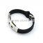 Fashion design biker bracelet Mens hot selling Five-pointed star silicone bangle bracelet jewelry