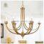 Home indoor decorative lighting modern antique bronze hanging candle chandelier pendant light