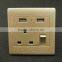 Electric wall switch and socket outlet usb plug wall socket